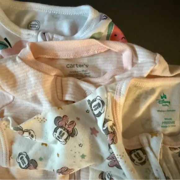 Newborn Girl Clothing Lot- Long & Short Sleeve Onesies, Footies, & Matching Set. - Picture 5 of 8